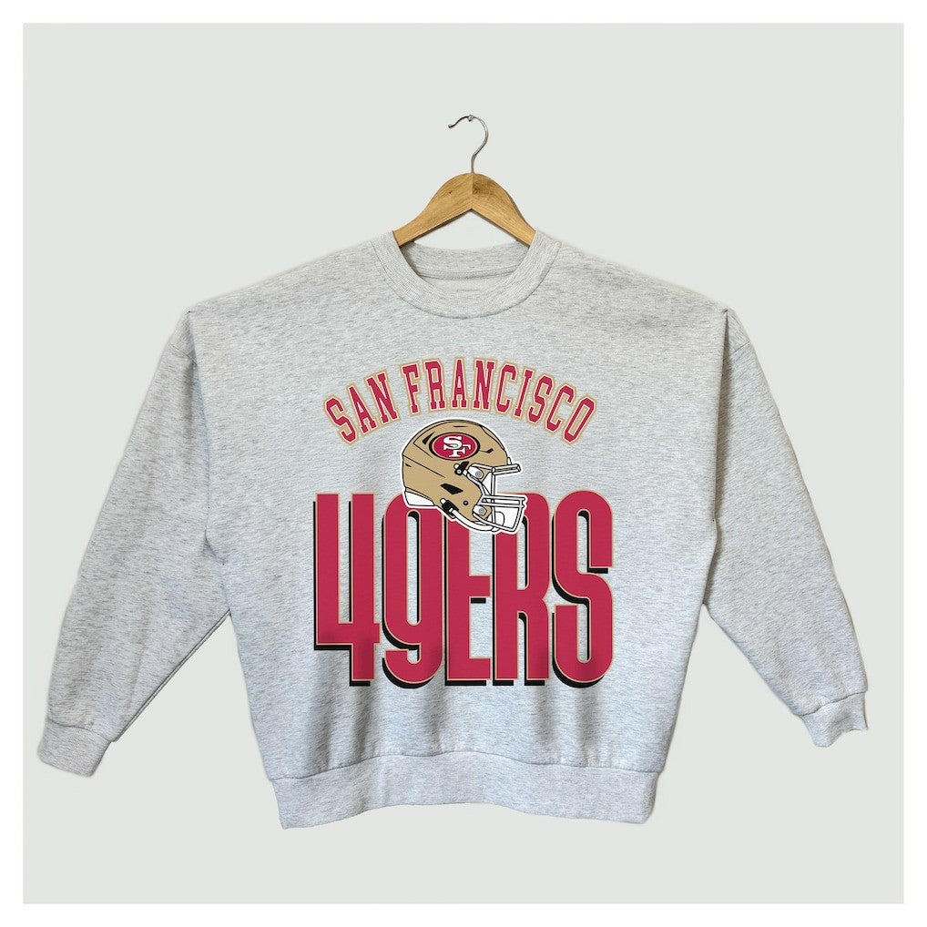 San Francisco 49ers Gameday Couture Women's Fierce Focus Premium Oversized Fleece Pullover Sweatshirt Ash