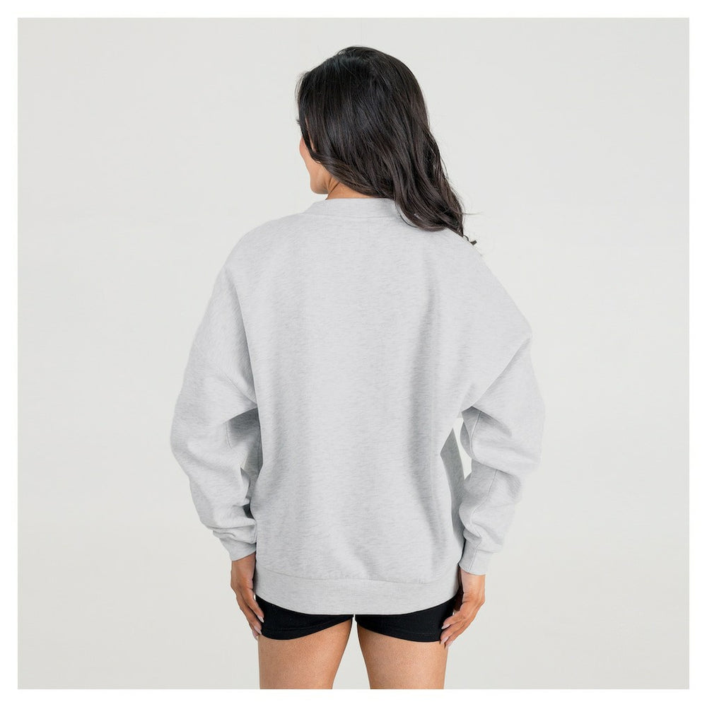 Minnesota Vikings Gameday Couture Women's Fierce Focus Premium Oversized Fleece Pullover Sweatshirt Ash