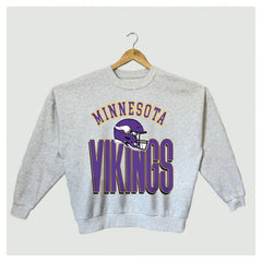 Minnesota Vikings Gameday Couture Women's Fierce Focus Premium Oversized Fleece Pullover Sweatshirt Ash