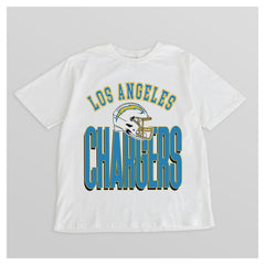 Los Angeles Chargers Gameday Couture Women's Oversized Classic Fierce Focus T-Shirt White