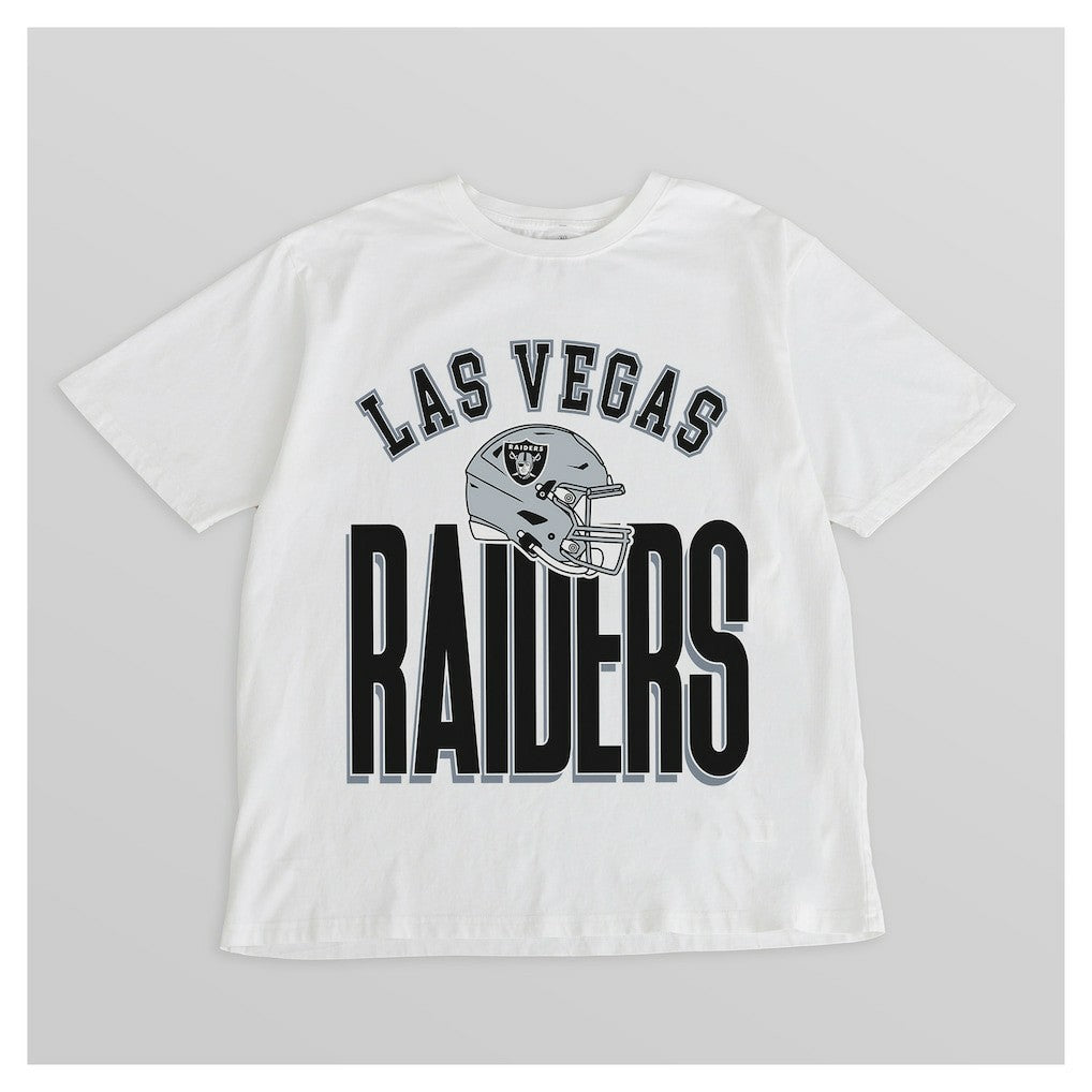 Las Vegas Raiders Gameday Couture Women's Oversized Classic Fierce Focus T-Shirt White