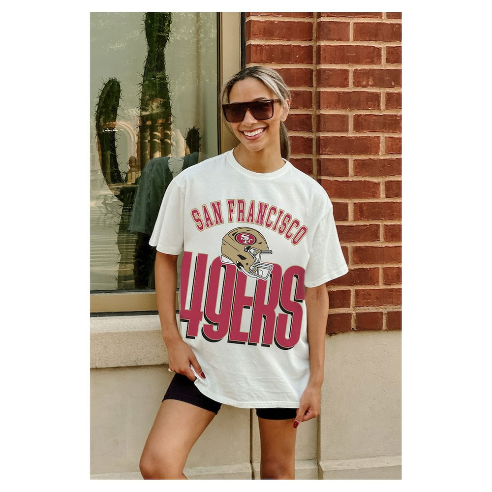 San Francisco 49ers Gameday Couture Women's Oversized Classic Fierce Focus T-Shirt White