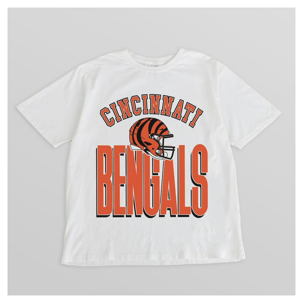 Cincinnati Bengals Gameday Couture Women's Oversized Classic Fierce Focus T-Shirt White