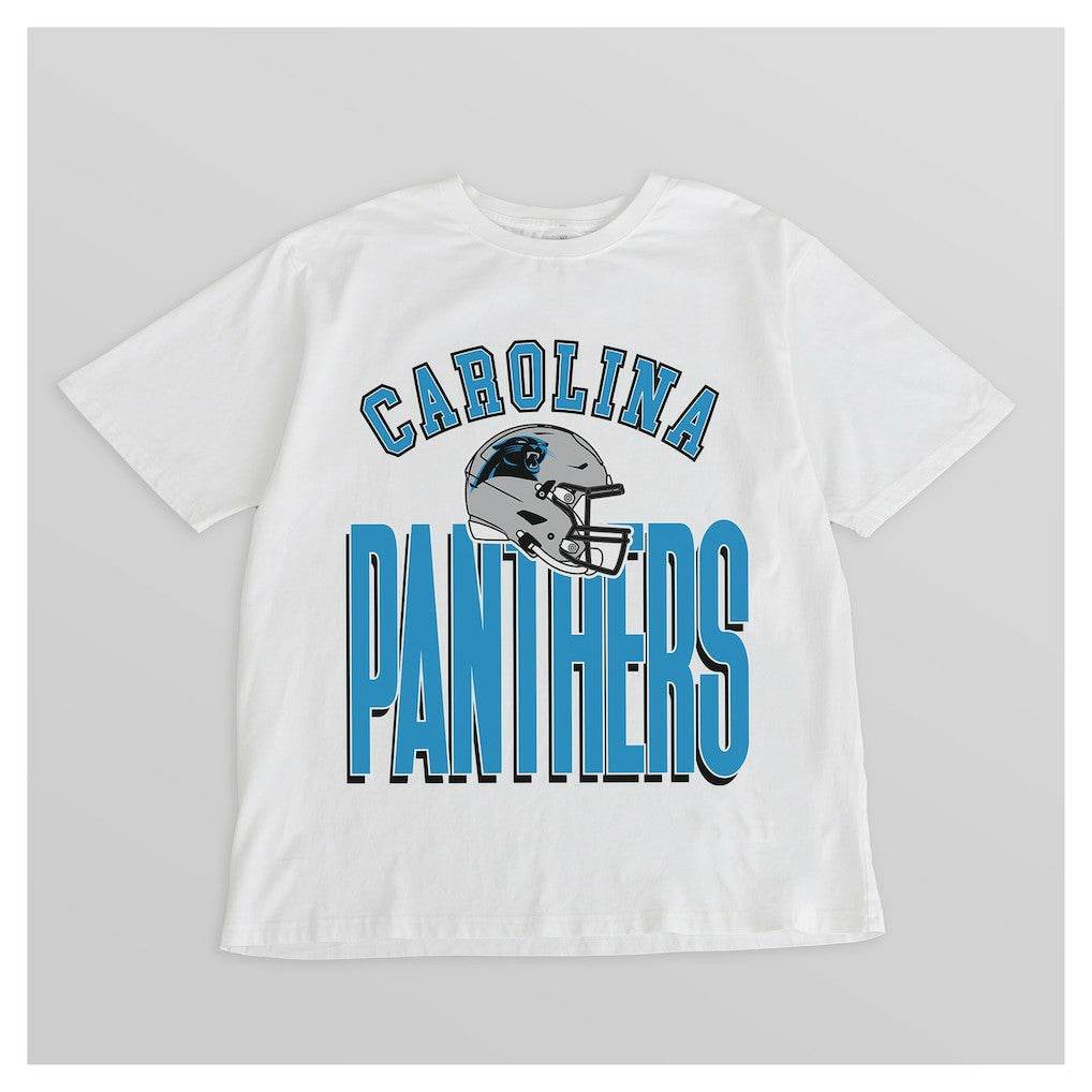 Carolina Panthers Gameday Couture Women's Oversized Classic Fierce Focus T-Shirt White