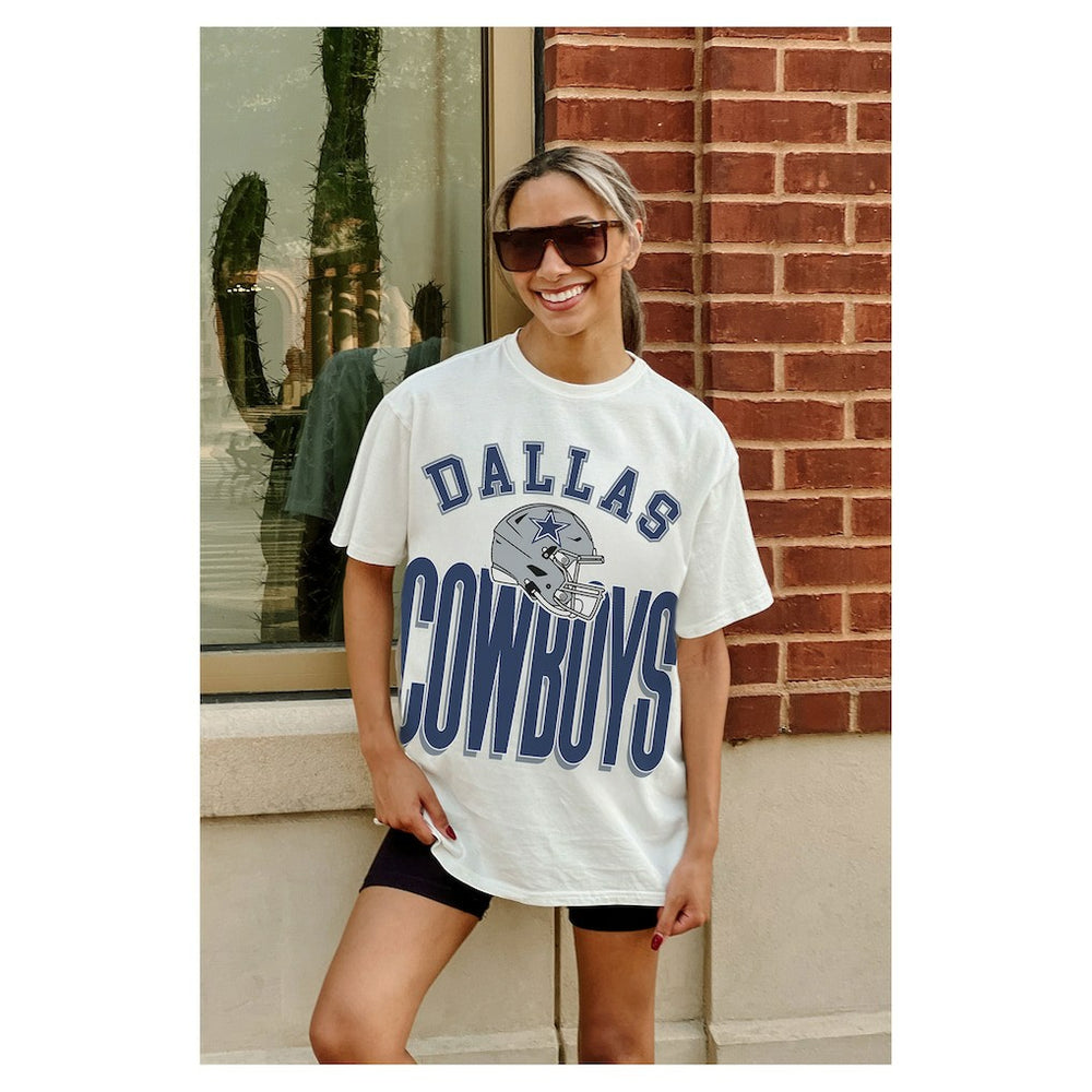 Dallas Cowboys Gameday Couture Women's Oversized Classic Fierce Focus T-Shirt White