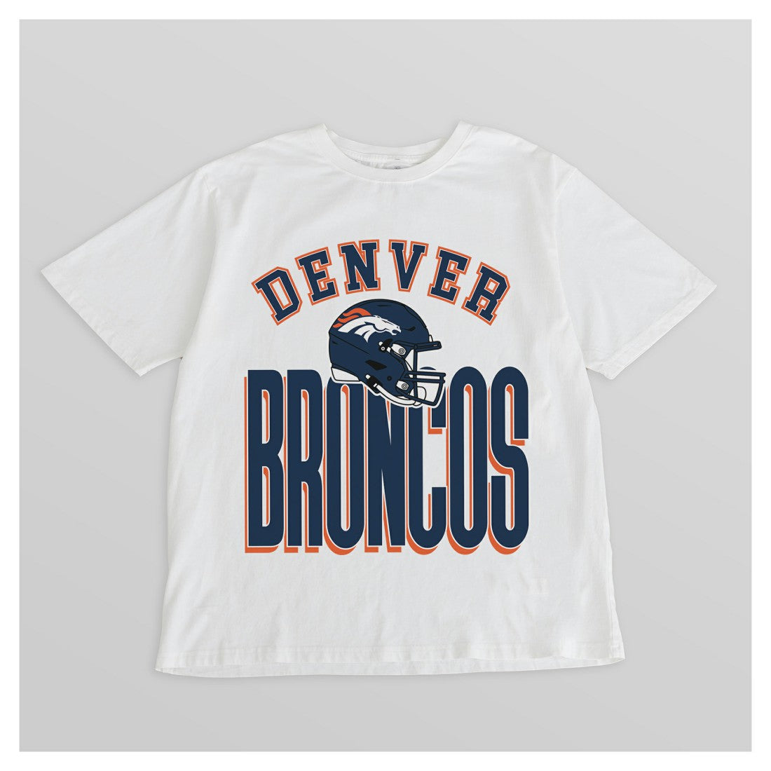 Denver Broncos Gameday Couture Women's Oversized Classic Fierce Focus T-Shirt White
