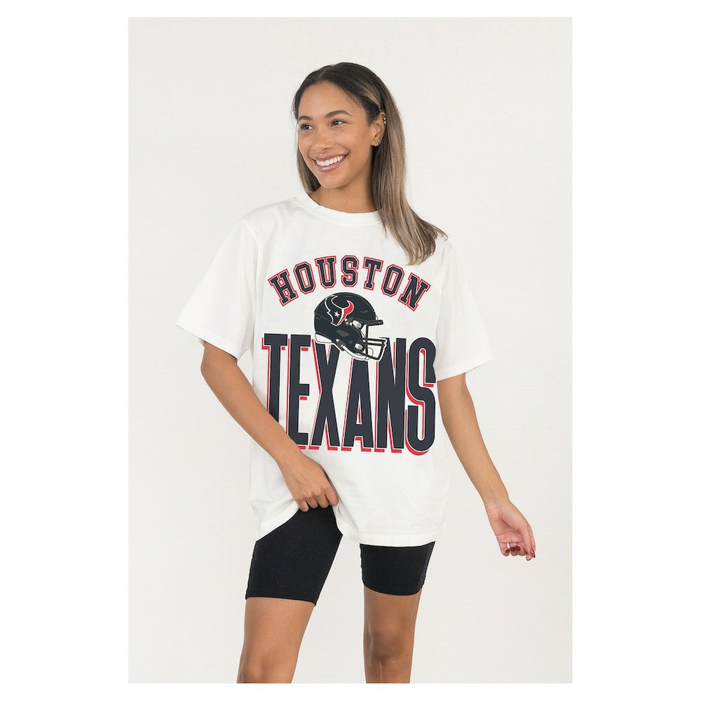 Houston Texans Gameday Couture Women's Oversized Classic Fierce Focus T-Shirt White