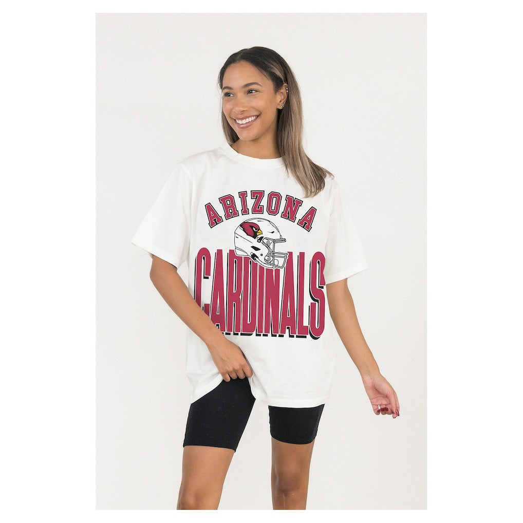 Arizona Cardinals Gameday Couture Women's Oversized Classic Fierce Focus T-Shirt White