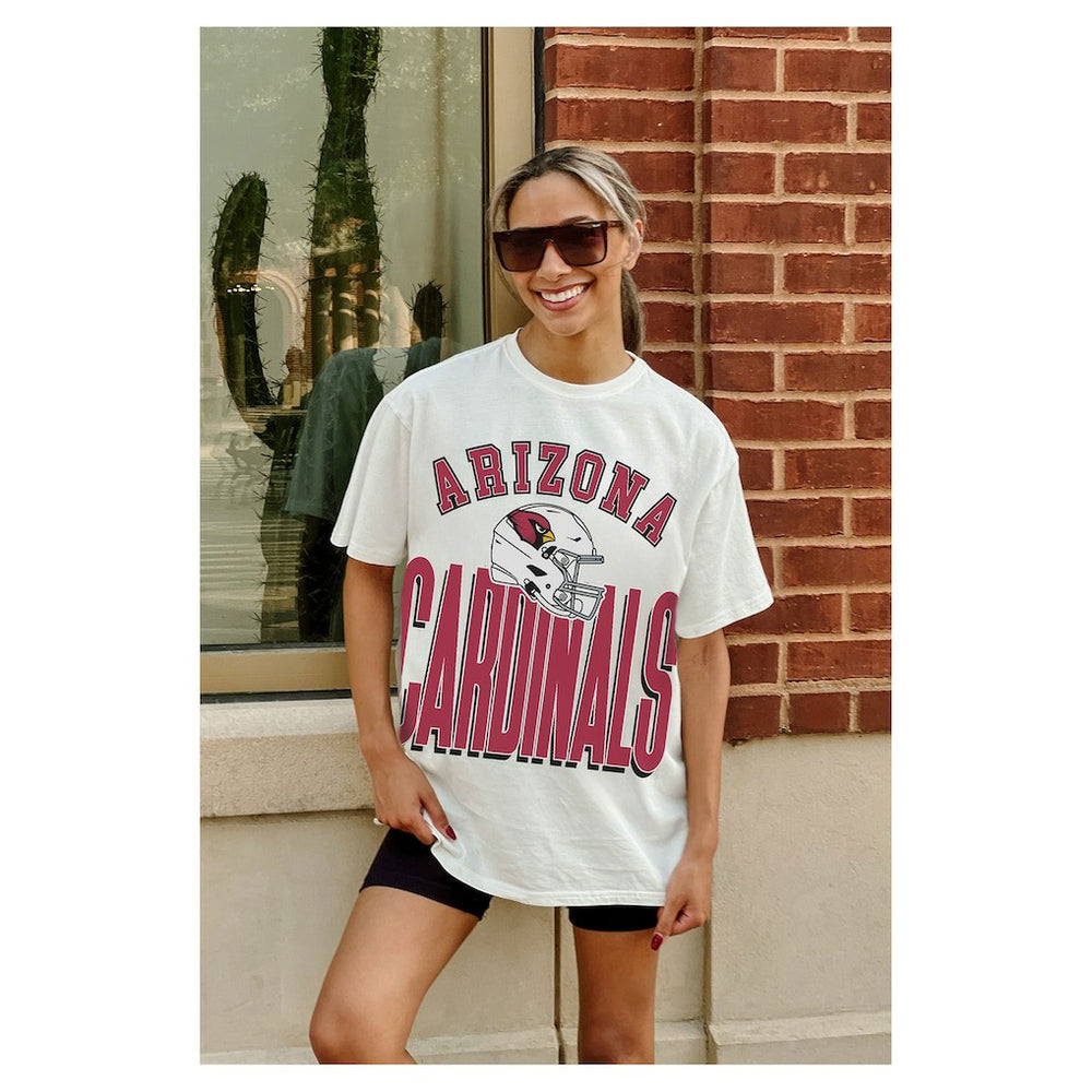 Arizona Cardinals Gameday Couture Women's Oversized Classic Fierce Focus T-Shirt White