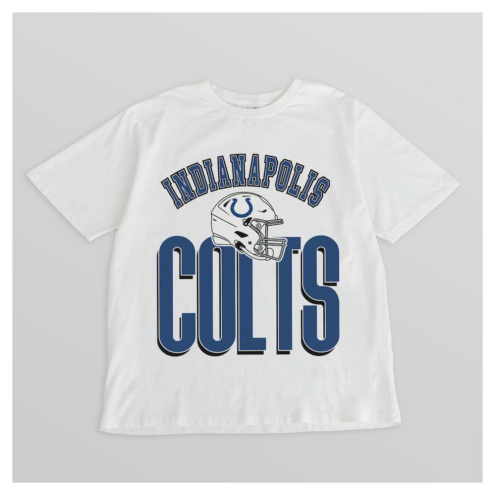 Indianapolis Colts Gameday Couture Women's Oversized Classic Fierce Focus T-Shirt White