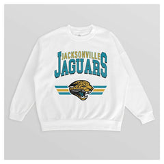 Jacksonville Jaguars Gameday Couture Women's Swift Strike Premium Oversized Fleece Pullover Sweatshirt White