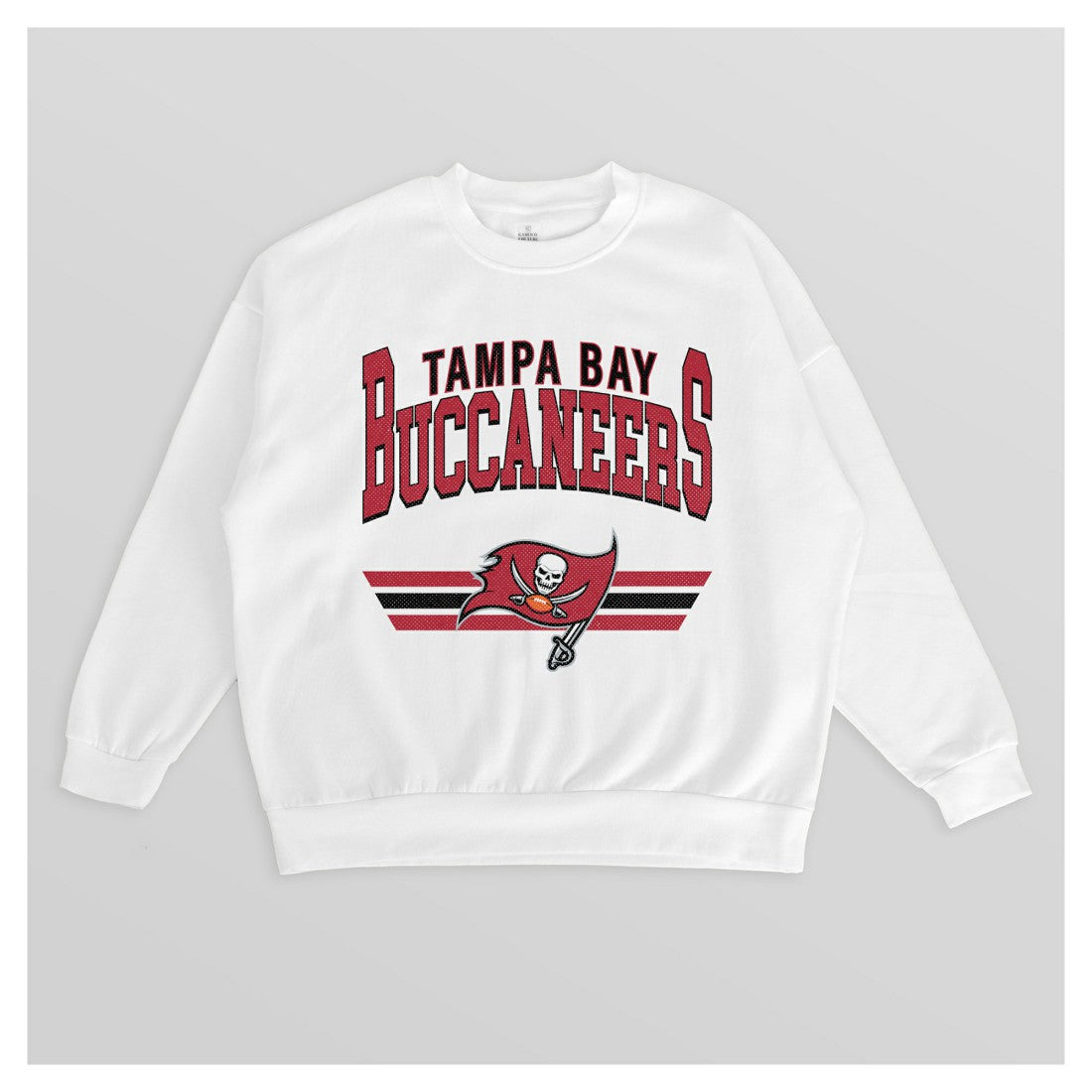 Tampa Bay Buccaneers Gameday Couture Women's Swift Strike Premium Oversized Fleece Pullover Sweatshirt White