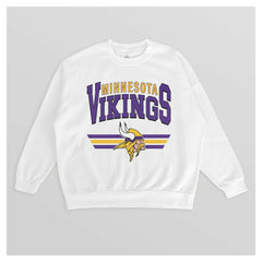 Minnesota Vikings Gameday Couture Women's Swift Strike Premium Oversized Fleece Pullover Sweatshirt White