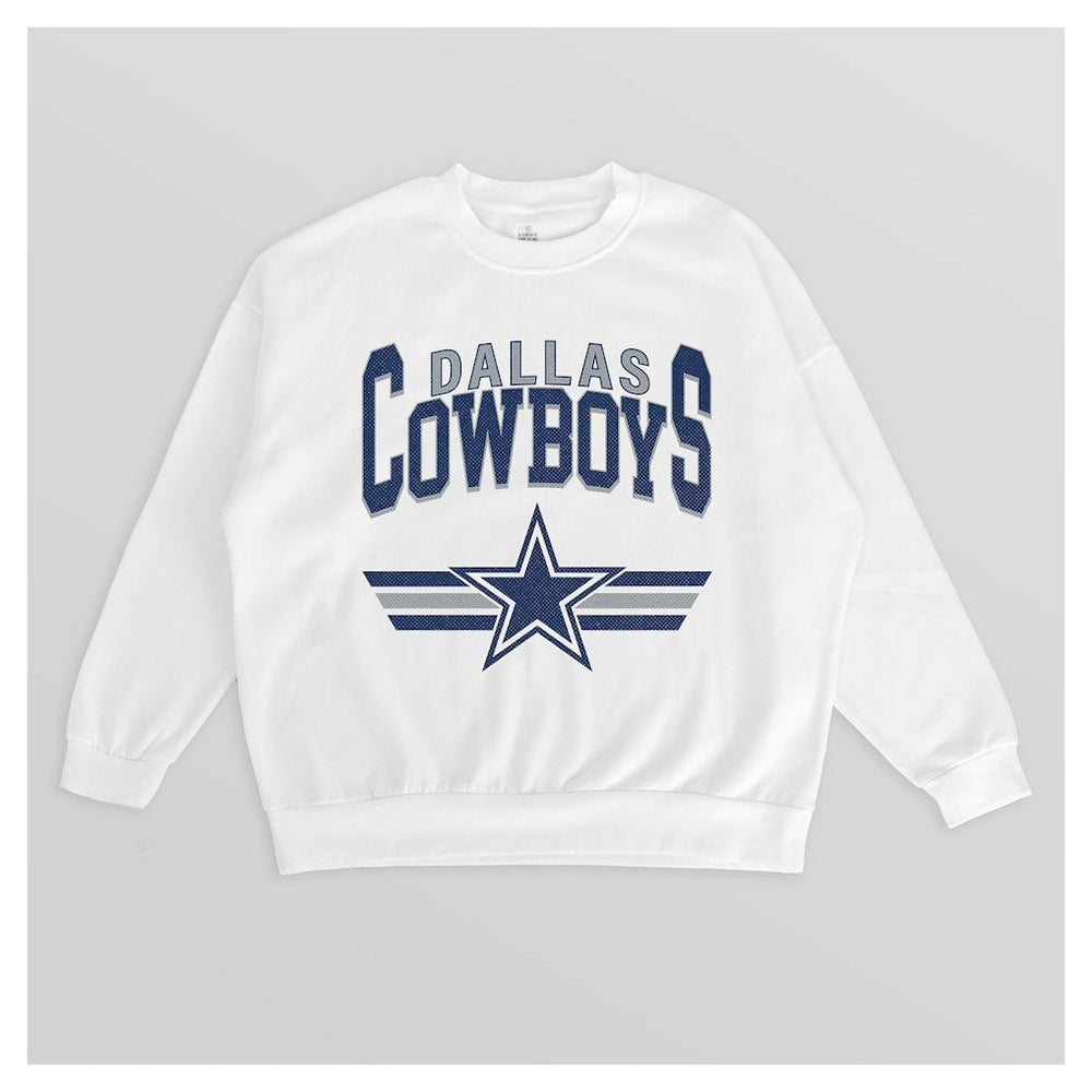 Dallas Cowboys Gameday Couture Women's Swift Strike Premium Oversized Fleece Pullover Sweatshirt White