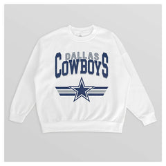 Dallas Cowboys Gameday Couture Women's Swift Strike Premium Oversized Fleece Pullover Sweatshirt White
