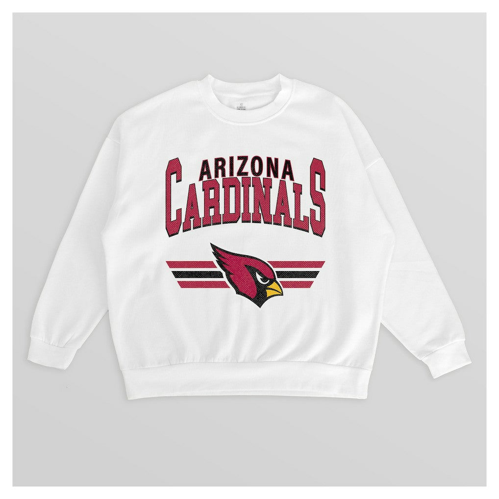 Arizona Cardinals Gameday Couture Women's Swift Strike Premium Oversized Fleece Pullover Sweatshirt White