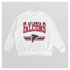 Atlanta Falcons Gameday Couture Women's Swift Strike Premium Oversized Fleece Pullover Sweatshirt White