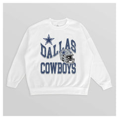 Dallas Cowboys Gameday Couture Women's Oversized Hard Earned Premium Fleece Pullover Sweatshirt White