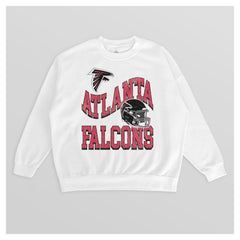 Atlanta Falcons Gameday Couture Women's Oversized Hard Earned Premium Fleece Pullover Sweatshirt White
