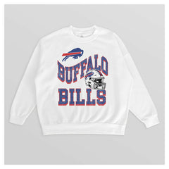 Buffalo Bills Gameday Couture Women's Oversized Hard Earned Premium Fleece Pullover Sweatshirt White
