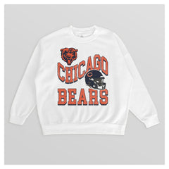 Chicago Bears Gameday Couture Women's Oversized Hard Earned Premium Fleece Pullover Sweatshirt White