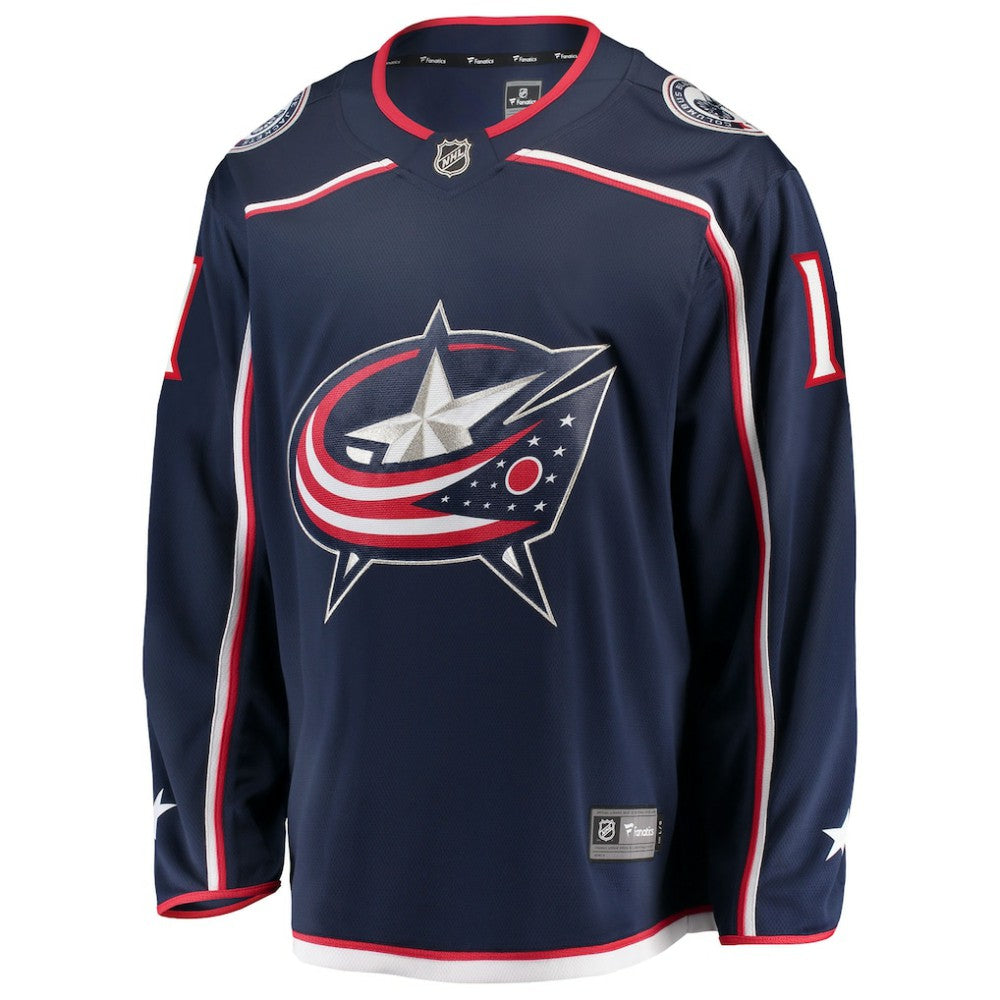 NHL Miles Wood Columbus Blue Jackets Fanatics Home Breakaway Jersey - Navy