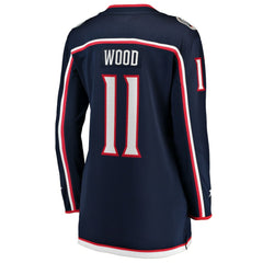 NHL Miles Wood Columbus Blue Jackets Fanatics Women's Home Breakaway Jersey - Navy