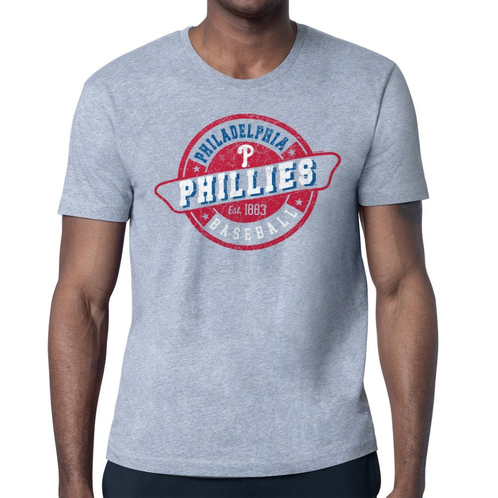 Philadelphia Phillies Starter Route 66 Team Logo T-Shirt - Heather Gray T-shirts