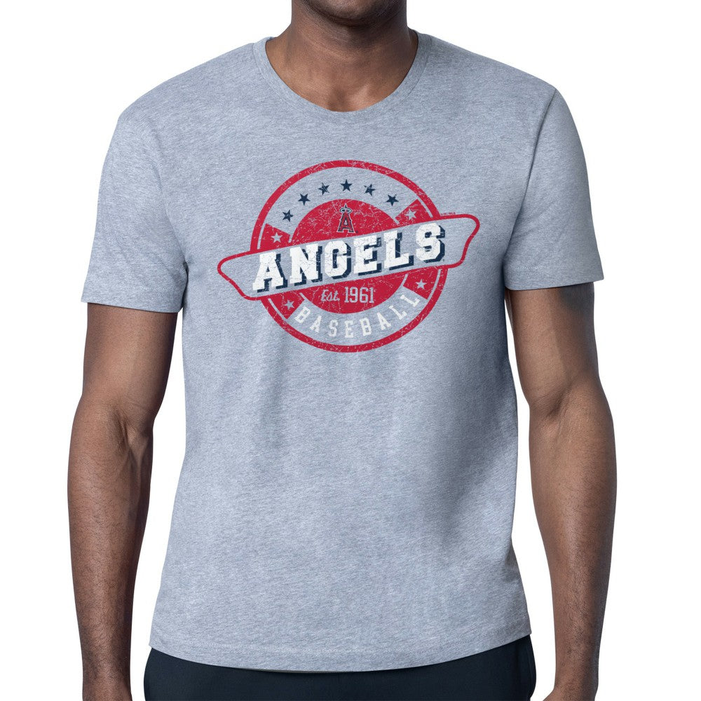 Los Angeles Angels Starter Route 66 Team Logo T-Shirt - Heather Gray T-shirts