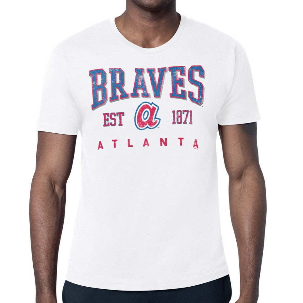 Atlanta Braves Starter Distressed Logo T-Shirt - White T-shirts