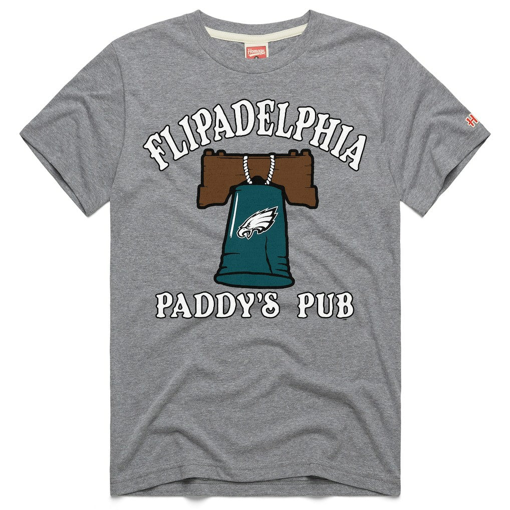 Philadelphia Eagles x It's Always Sunny in Philadelphia Homage Unisex Flipadelphia Paddy's Pub Tri-Blend T-Shirt Gray