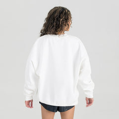Atlanta Falcons Gameday Couture Women's Classic Sunday Drives Oversized Premium Fleece Pullover Sweatshirt White