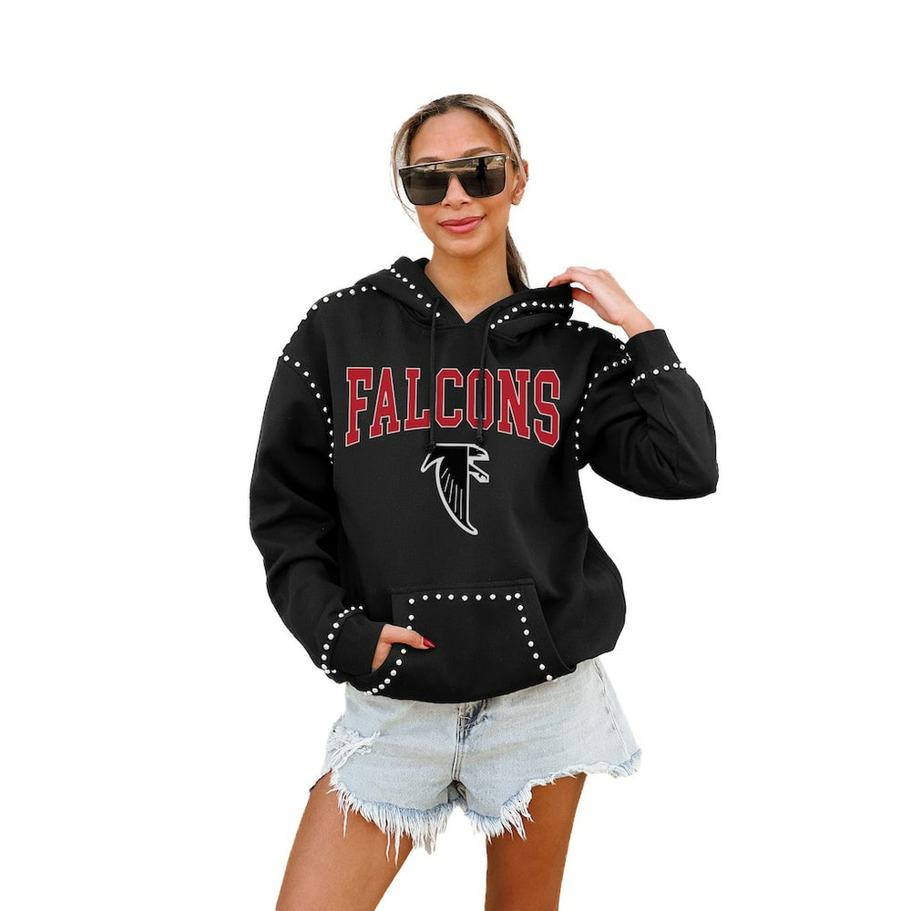 Atlanta Falcons Gameday Couture Women's Studded Pullover Hoodie Black