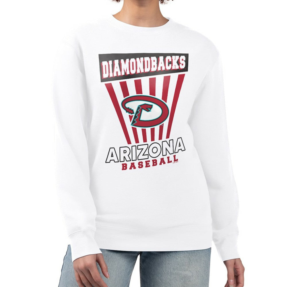 Arizona Diamondbacks Starter Women's Poster Print Team Fleece Pullover Sweatshirt - White Pullover