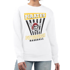Pittsburgh Pirates Starter Women's Poster Print Team Fleece Pullover Sweatshirt - White Pullover