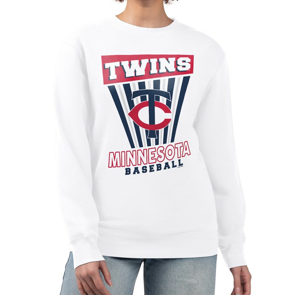 Minnesota Twins Starter Women's Poster Print Team Fleece Pullover Sweatshirt - White Pullover