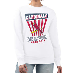 St. Louis Cardinals Starter Women's Poster Print Team Fleece Pullover Sweatshirt - White Pullover