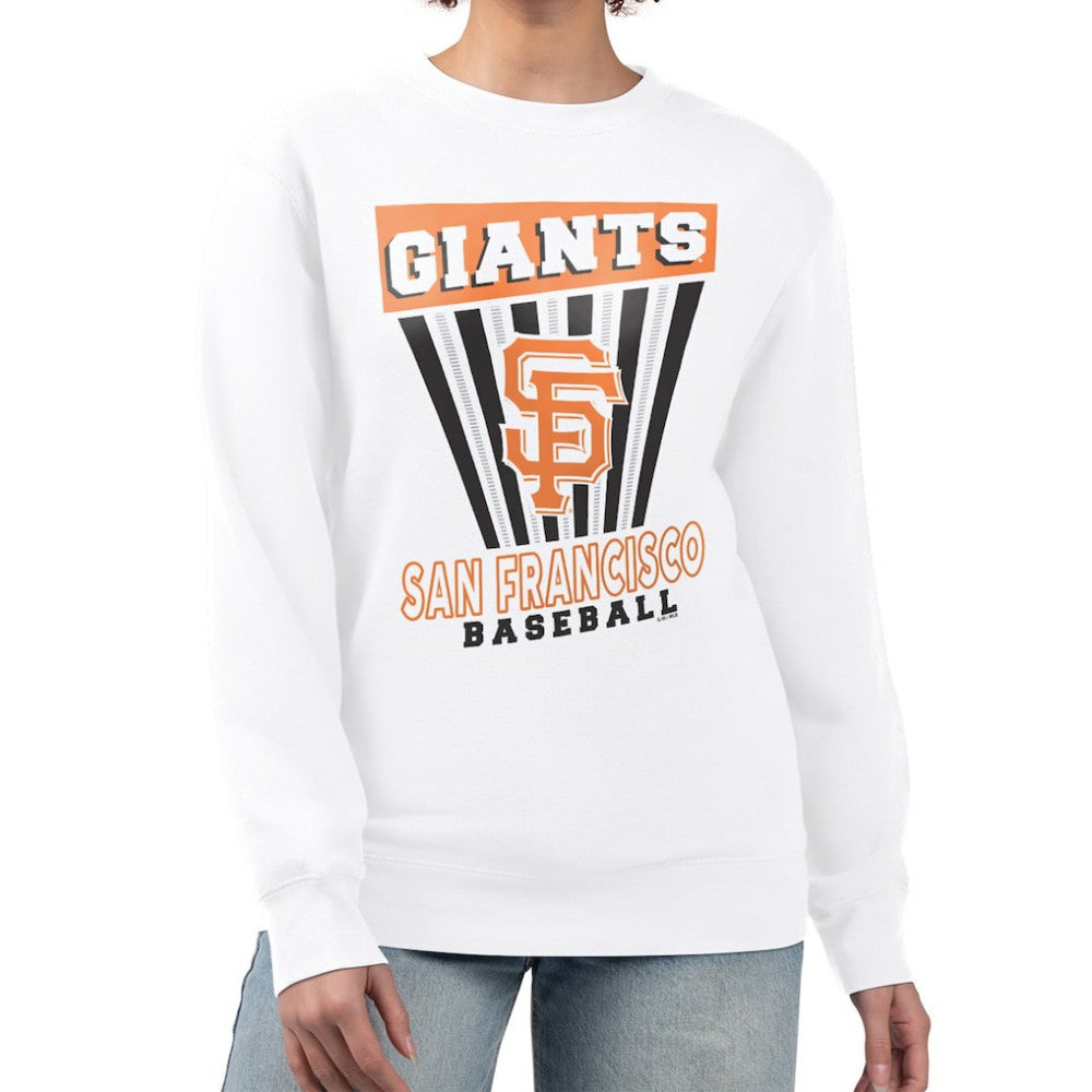 San Francisco Giants Starter Women's Poster Print Team Fleece Pullover Sweatshirt - White Pullover