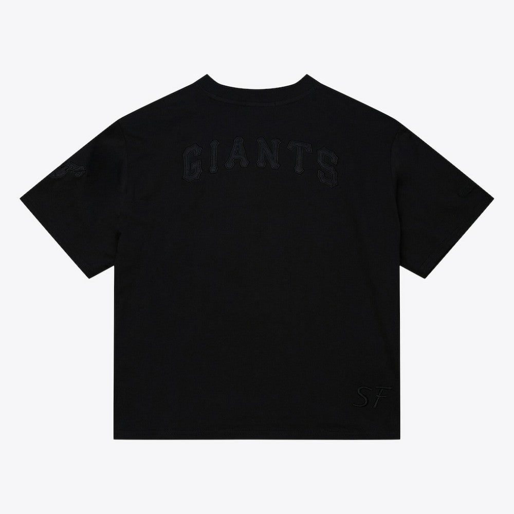San Francisco Giants Mitchell & Ness Women's Cooperstown Collection Phantom Cropped T-Shirt - Black T-shirts