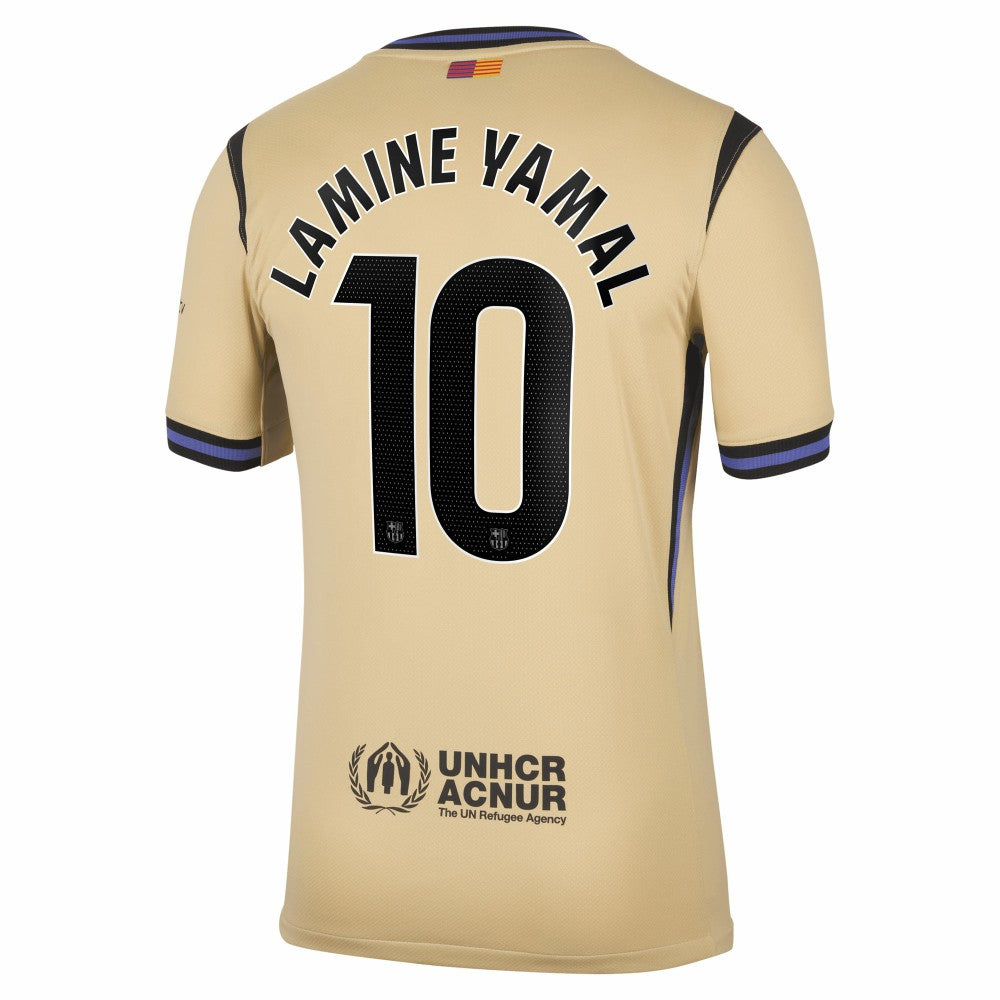 Lamine Yamal Barcelona 2025/26 Away Stadium Replica Jersey Gold