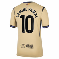 Lamine Yamal Barcelona 2025/26 Away Stadium Replica Jersey Gold