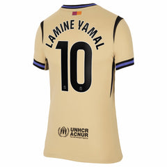 Lamine Yamal Barcelona Women's 2025/26 Away Stadium Replica Jersey Gold