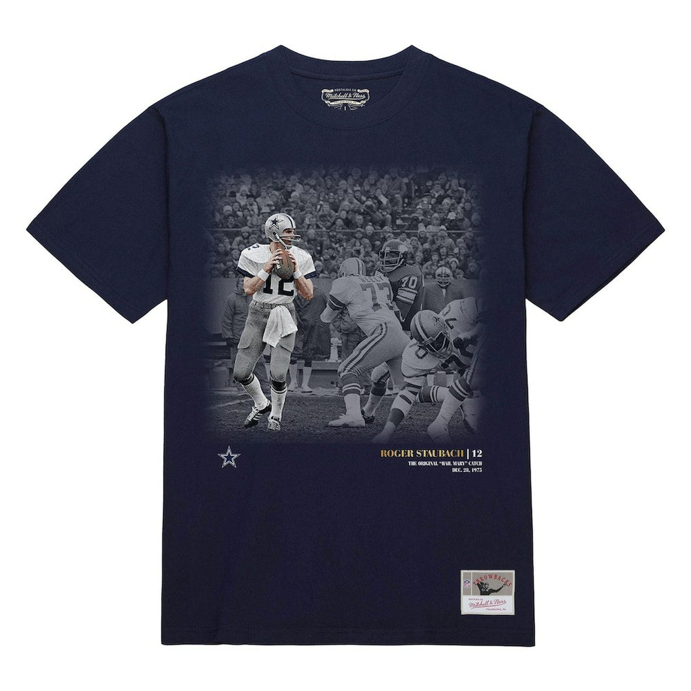 Roger Staubach Dallas Cowboys Moments T-Shirt Navy