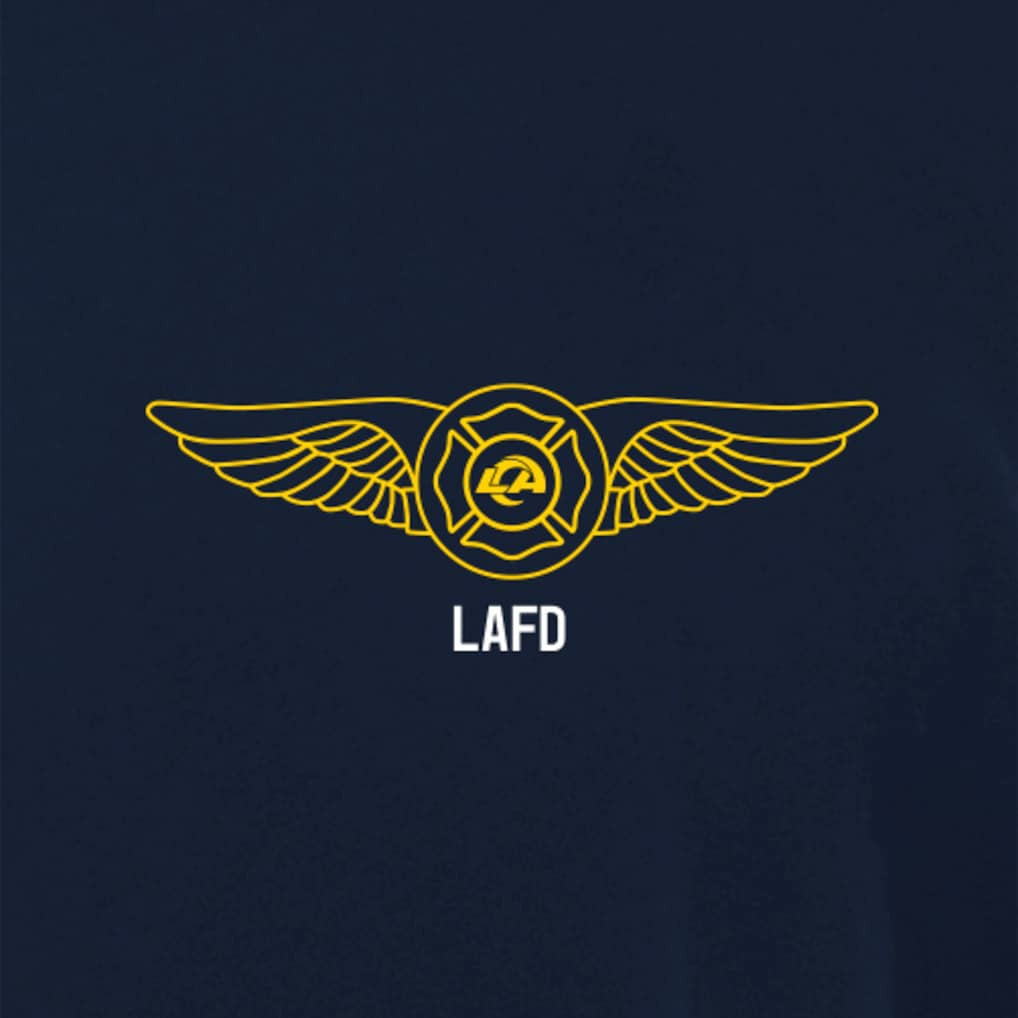 Los Angeles Rams x LAFD New Era Air Ops T-Shirt Navy