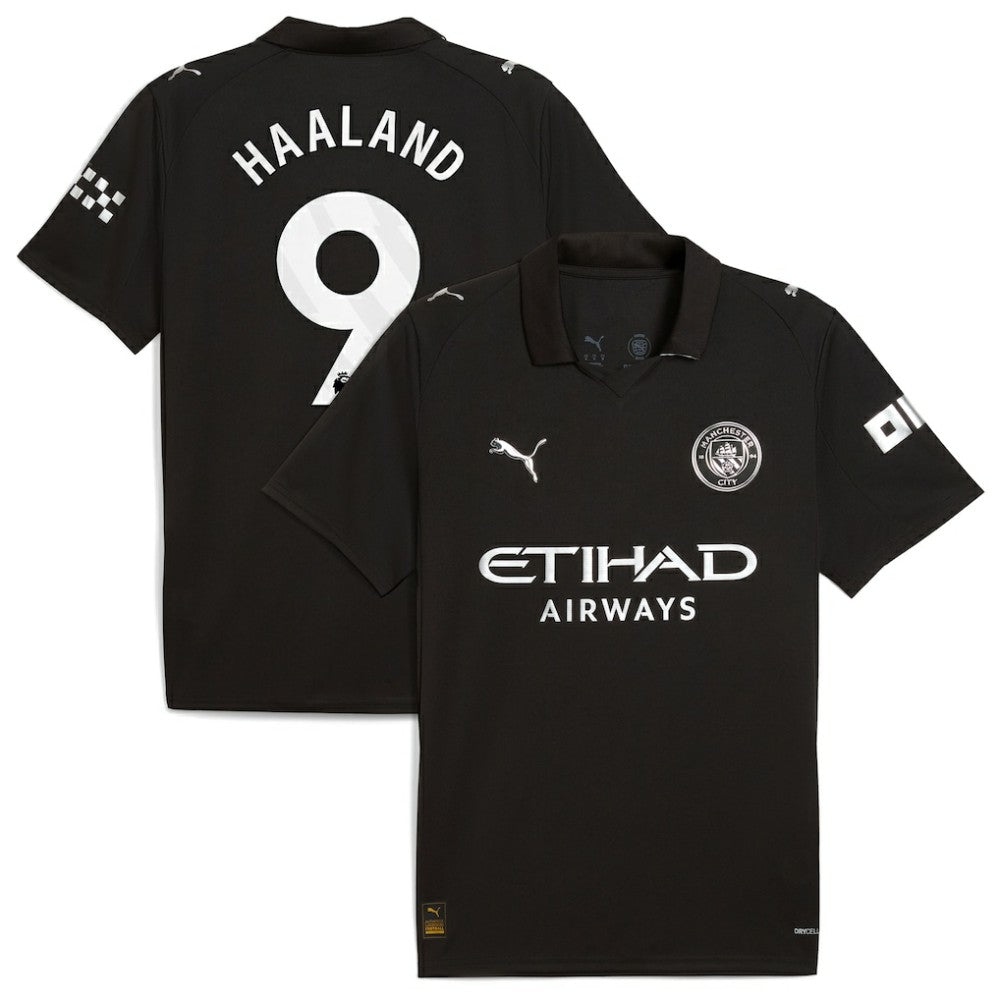 Erling Haaland Manchester City 2025/26 Away Replica Player Jersey Black