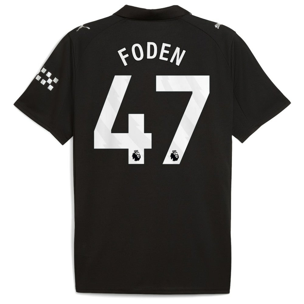 Phil Foden Manchester City 2025/26 Away Replica Player Jersey Black