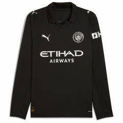 Erling Haaland Manchester City 2025/26 Away Replica Long Sleeve Player Jersey Black