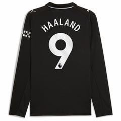 Erling Haaland Manchester City 2025/26 Away Replica Long Sleeve Player Jersey Black