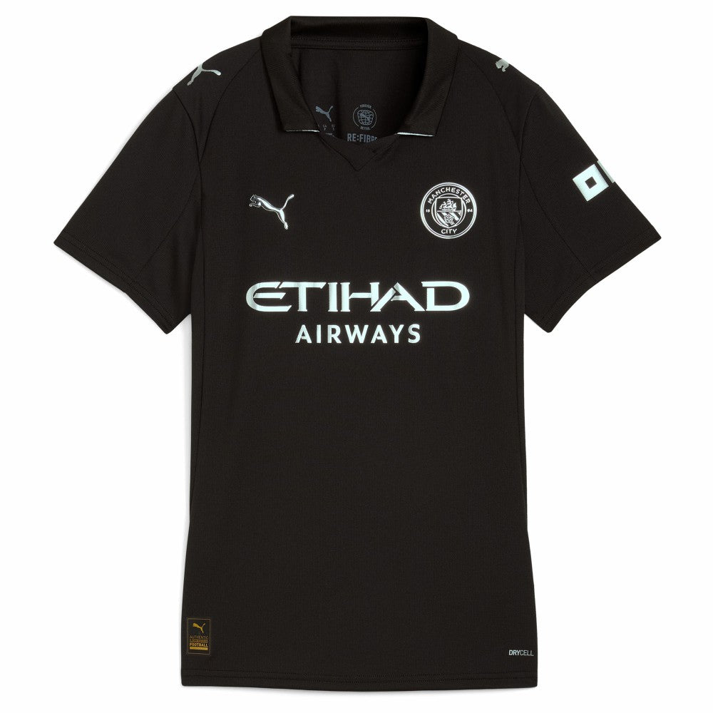 Erling Haaland Manchester City Women's 2025/26 Away Replica Player Jersey Black