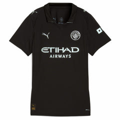 Erling Haaland Manchester City Women's 2025/26 Away Replica Player Jersey Black